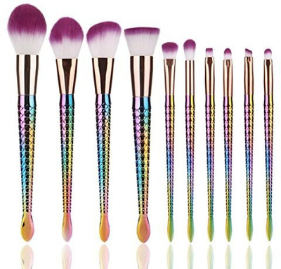 

Topunder Professional Makeup Brush Set Brushes For Facial And Brow Lip By V(Pack of 10)
