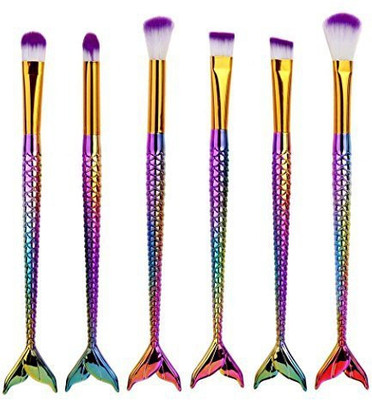 

Uploter 6Pcs Mermaid Eye Brushes Set Cosmetic Eyeshadow Eyeliner Blending Pencil Makeup Brush Tool Kit Tools(Pack of 6)