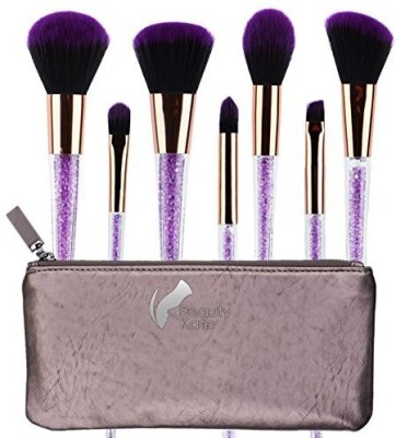 

Beauty Kate 7Pcs Makeup Brush Set Soft Fiber Vegan Foundation Powder Blush Contour Concealer Eyebrow Kabuki Precision Face Brushes With Grey Pu Leather Bag(Pack of 7)