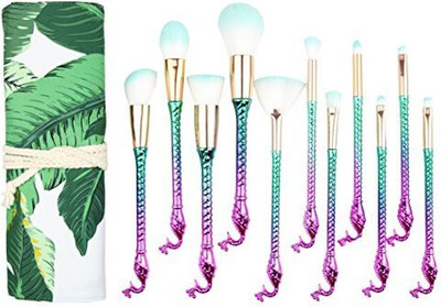 

A Aifamy Peacock 11 Pcs Makeup Brushes Premium Brush Set Cosmetics Foundation Blending Blush Eyeliner Face Powder Kit(Pack of 11)