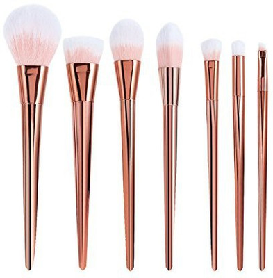 

Tmalltide Premium Synthetic Kabuki Cosmetics Makeup Brush Kit (rose Gold)(Pack of 7)
