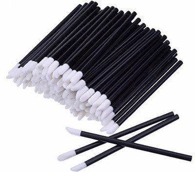 

Okdeals 100 Pieces Disposable Lip Brushes Lipstick Gloss Wands Applicator Makeup Tool Kits Black(Pack of 100)
