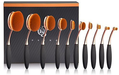 

Yoseng Makeup Brushes Set 10Pcs Professional Oval Toothbrush Foundation Contour Powder Blush Conceler Eyeliner Blending Brush(Pack of 10)