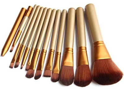 

Voberry Premium Synthetic Kabuki Makeup Brush Set Cosmetics Foundation Blending Blush Eyeliner Face Powder Kit 12Pcs(Pack of 12)