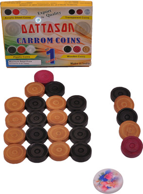 

STC Dattason Wood Carrom Coins with one Printed Premium Striker Carrom Pawns(Pack of 20)