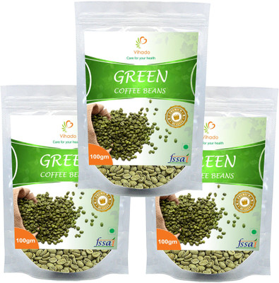 

Vihado 100% Pure Arabica Green Coffee Beans Helps in Losing Weight / 3 Pack of 100g (Total 300g) Instant Coffee 300 g(Pack of 3)