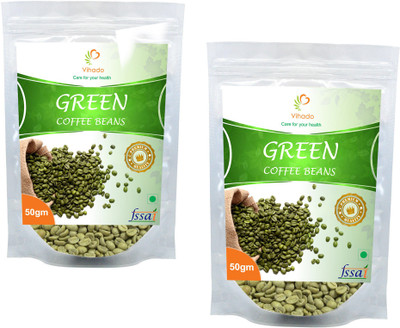 

vihado Premium Organic Green Coffee Beans / 100% Pure & Natural / Best Way To Reduce Weight fast / 2 Packet of 50g (Total 100g) Instant Coffee 100 g(Pack of 2, Green Coffee Flavoured)