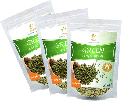 

Vihado 100% Organic Green Coffee Beans Pure & Natural/ 3 Pack of 100g (Total 300g) Instant Coffee 300 g(Pack of 3)