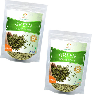 

vihado 100% Natural Arabica Green Coffee Beans / 100% Pure & Organic Helps in Losing Weight / 2 Packet of 50g (Total 100g) Instant Coffee 100 g(Pack of 2, Green Coffee Flavoured)