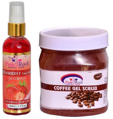 

Pink Root Strawberry Face Wash 100ml WITH Coffee Gel Scrub 500ml(Set of 2)