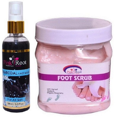 

Pink Root Charcoal Face Wash 100ml WITH Foot Scrub 500ml(Set of 2)