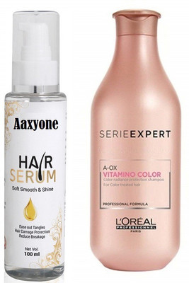 

Aaxyone Hair Serum (100ml) & L'Oreal Serie Expert A-Ox Vitamino Color Shampoo (300 mL)(Set of 2)