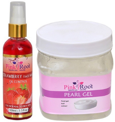 

Pink Root Strawberry Face Wash 100ml WITH Peral Gel 500ml(Set of 2)