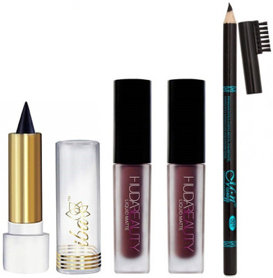 

iba halal care NATURAL PURE KAJAL WITH WATERPROOF LONG LASTING EYE BROW PENCIL WITH LIQUID MATTE LIPSTICK PACK(Set of 4)