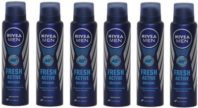 

Nivea Fresh Active Body Spray - For Men(900 ml, Pack of 6)
