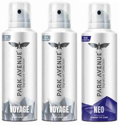 

Park Avenue 2 Voyage & Neo Deodorant Spray - For Men & Women(420 ml, Pack of 3)