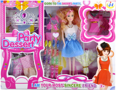 

Kidzfan Fashion Doll Party Dessert With Princess Dress, Clothes And Other accessories(Multicolor)