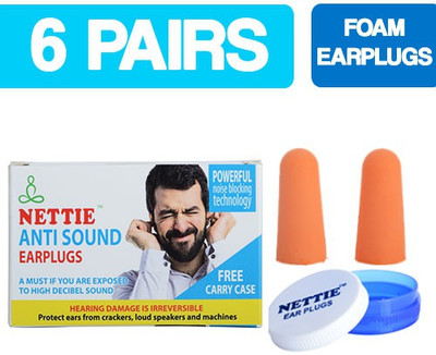 

NETTIE Anti Sound Earplugs 6 Pairs Foam Earplug - JUMBO PACK Ear Plug(Orange)