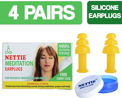 NETTIE Meditation Earplugs 4 Pairs Silicone Earplug - VALUE PACK Ear Plug(Yellow)