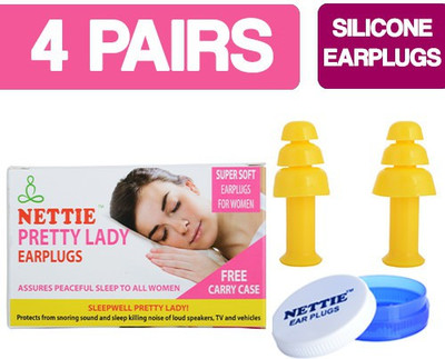 

NETTIE Pretty Lady Earplugs 4 Pairs Silicone Earplug - VALUE PACK Ear Plug(Yellow)