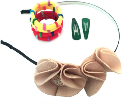 

Fashionable FLOWER HAIR BAND Rubber Band, Tic Tac Clip(Multicolor)