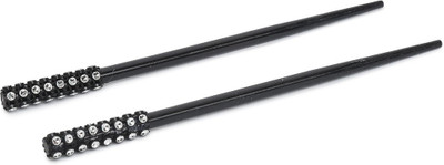 

SVAZ Hancrafted Wooden with Metal Motif Bun Hair Stick Bun Stick(Brown)