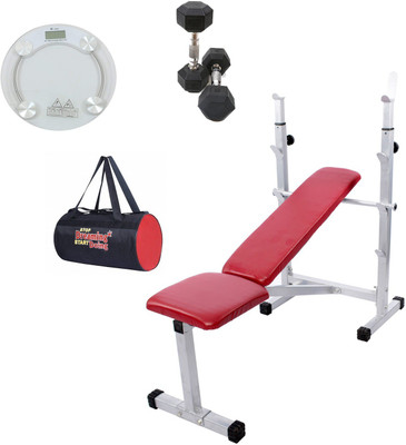 

Lifeline Multi Bench 307 Bonus With Hexa Dumbbell 5kg Set, Weighing Scale and Gym Bag Home Gym Combo(100 - 120 kg)