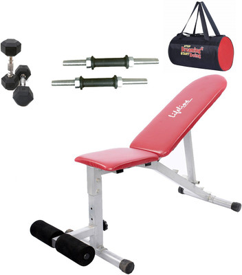 

Lifeline Adjustable Bench 311 Bonus With Gym Bag, Rod 14" and 2.5 kg Rubber Weight Plate Home Gym Combo(100 - 120 kg)