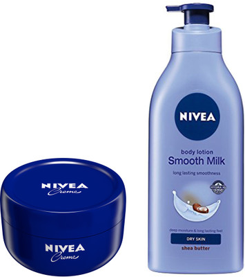 

Nivea 1 CREME 100ML+1 SMOOTH MILK BODY LOTION 400ML(200 ml)