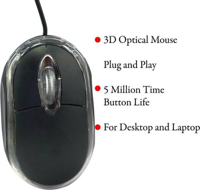 

Teramyte TB-55 Wired Optical Gaming Mouse(USB 2.0, Black)