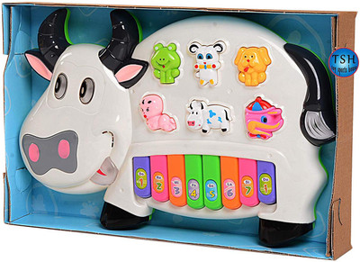 

Fun Villa Pianism Funny Musical Cow Educational Piano Keyboard Toy Game for Kids Children(Multicolor)