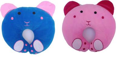 

EasyShop Panda _Cartoon Neck Support Soft baby Pillow for Kids/Children,made with Premium quality fabric with good looking_Pack of 2_(1 Blue & 1 Pink color) Neck Pillow(Pink, blue)