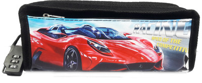 

Toy Toon Pencil Box Cartoon Character Art Polyester Pencil Box(Set of 1, Black)