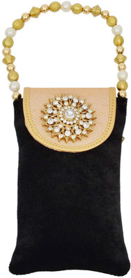 

Bagaholics Ethnic Saree Clutch Velvet Mobile Pouch Phone Cover Ladies Purse Mobile Pouch(Black)