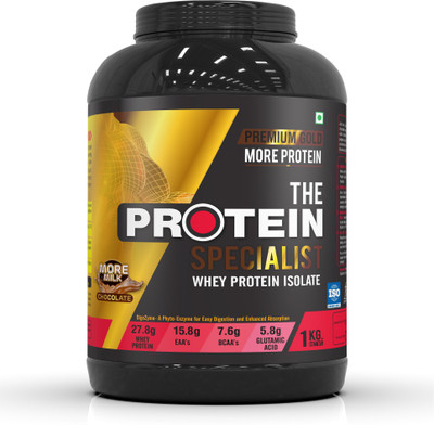 

The Protein Specialist Whey Protein Isolate Premium Gold Whey Protein(1 kg, More Milk Chocolate)