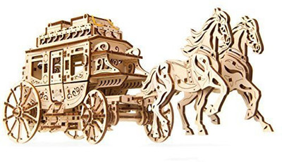 

Ugears Stagecoach 3D Mechanical Model Wooden Brainteaser and Puzzle for AdultsTeens(1 Pieces)