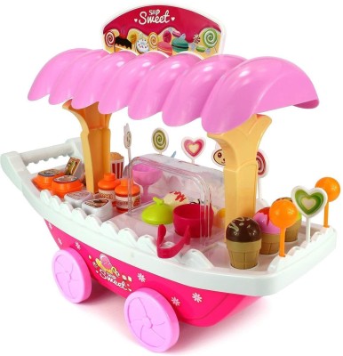 

NIYAMAT Ice Cream Kitchen Play Cart Kitchen Set Toy with Lights and Music