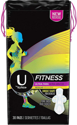 

Kotex Fitness Ultra Thin Pads with Wings, Regular Absorbency, Fragrance-Free Pads, 30 Count Sanitary Pad(Pack of 30)