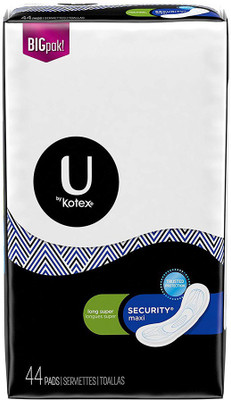 

Kotex Security Maxi Pads, Long Super, Fragrance-Free, 3 Packs of 44 (132 Total) Sanitary Pad(Pack of 3)