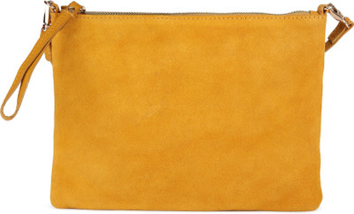 

Accessorize Women Casual Yellow Genuine Leather Sling Bag