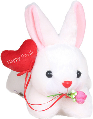 

Tickles White Soft Cute Rabbit with Happy Diwali Wishes Stuffed Soft toy For Kids 26 cm - 26 cm(White)