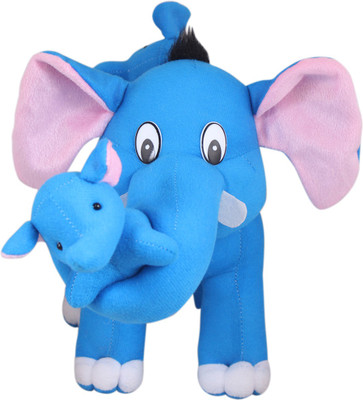 

Tickles Blue Elephant with two babies Soft Stuffed For Kids 55 cm - 55 cm(Blue)