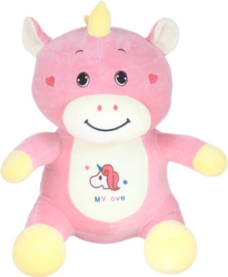 

Tickles Pink Super Soft Unicorn Bull Stuffed Soft toy For Kids 45 cm - 45 cm(Pink)