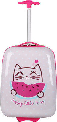 

Carry Trip Hard ABS+PC | Cute Happy Little One Kids Luggage | School Bag | 2 Wheels | Cabin Size | Push Button Handle | Water Proof Cabin Luggage -  inch(Pink