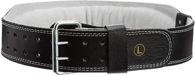 

Fitness 19 Leather Gym Weight Lifting Support Gym Belt Adjustable Back & Abdomen Support (, Black