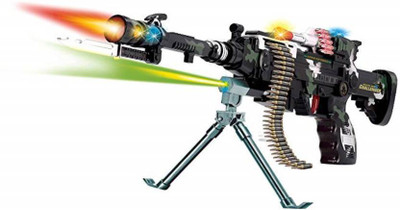 ToyGalaxy 22 inch Rapid Fire Machine Combat 3 Gun with Lights and Sound Guns & Darts(Multicolor)