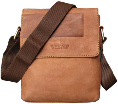 

ABYS Men & Women Casual Tan Genuine Leather Sling Bag