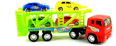 

Kidzfan Vehicles Carrier Super Truck Toy With 4 Vehicles | Heavy Duty | Multi color(Multicolor)