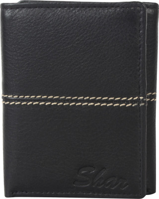

SHAR Men Casual Black Genuine Leather Wallet(7 Card Slots)