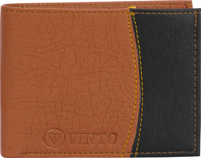 

Vinto Men Tan Artificial Leather Wallet(5 Card Slots), Tan black